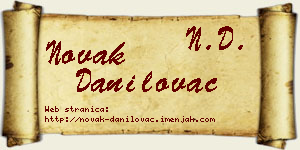 Novak Danilovac vizit kartica